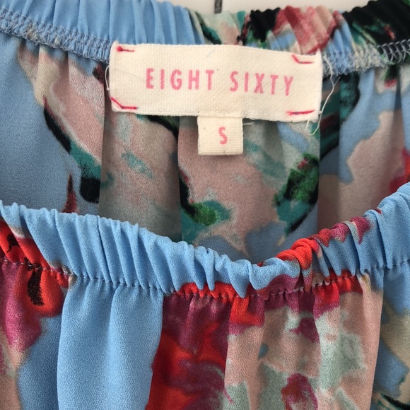 NWOT Eight Sixty Off the Shoulder top from Revolve sky blue fuschia magenta teal - Picture 6 of 8